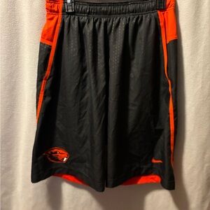 Nike Men's Black and Orange Sports Shorts